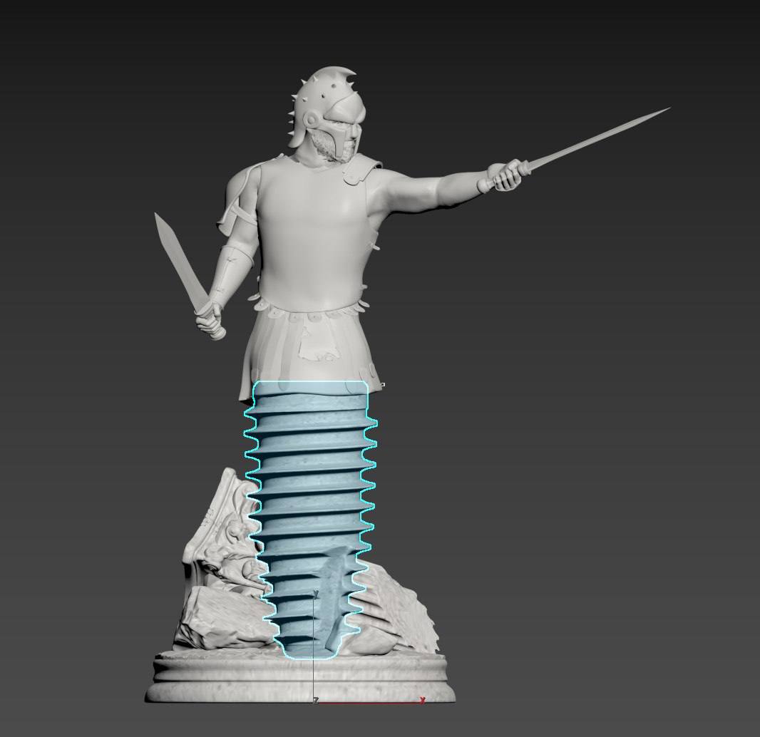3D model design of Maximus gladiator sculpture for dental conference photo zone